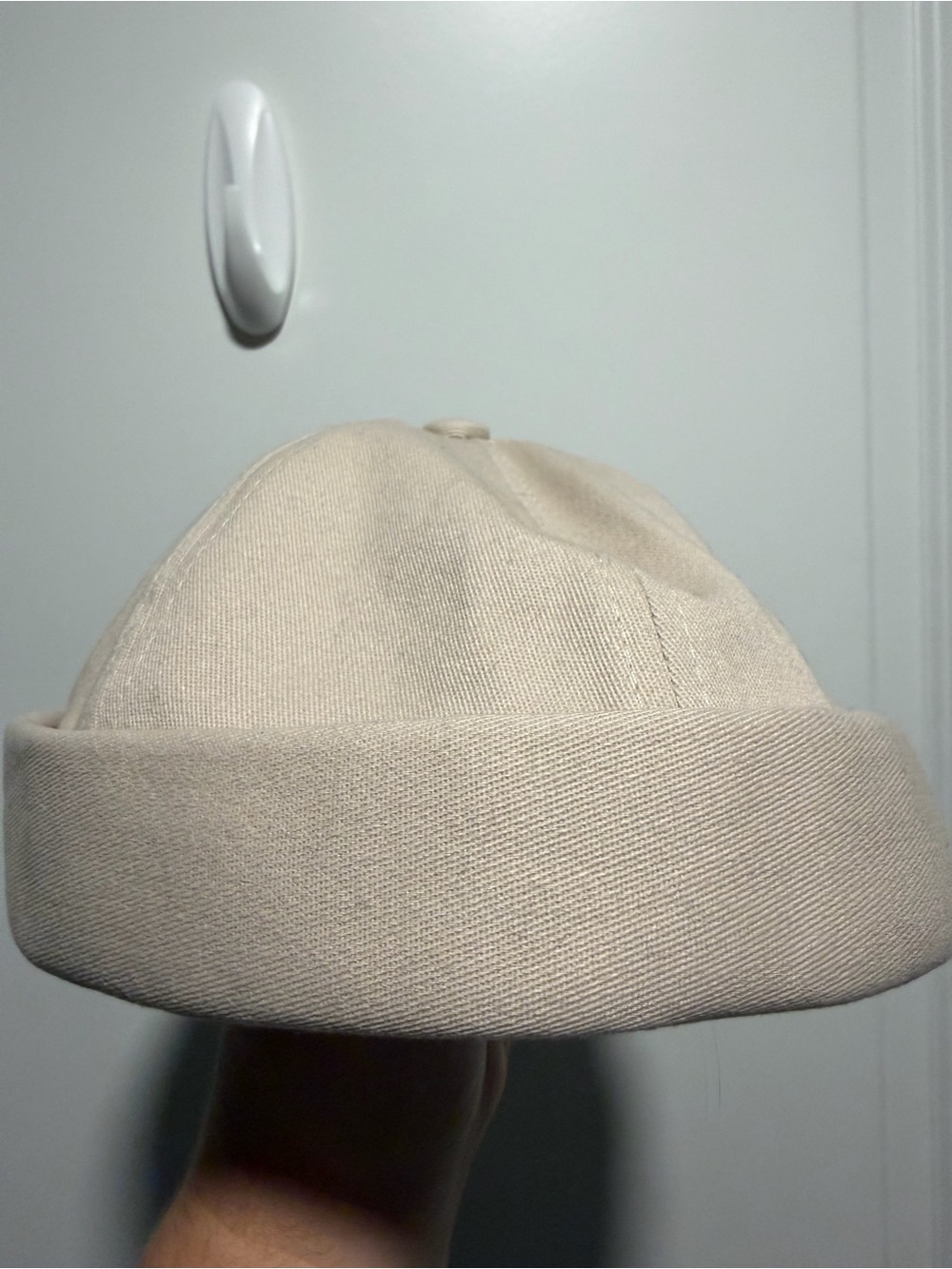 Men's Beige Docker Hat - Minimal Beanie Cap